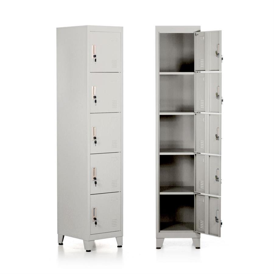 Armadietto metallico 5 ante grigio