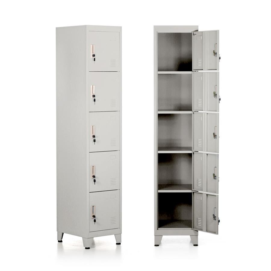 Armadietto metallico 5 ante grigio