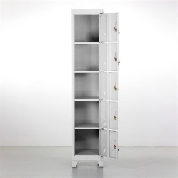 Armadietto metallico 5 ante grigio