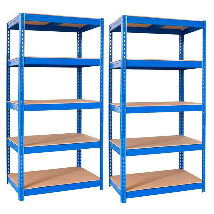 Scaffali metallici 150x75x30 cm 5 ripiani blu