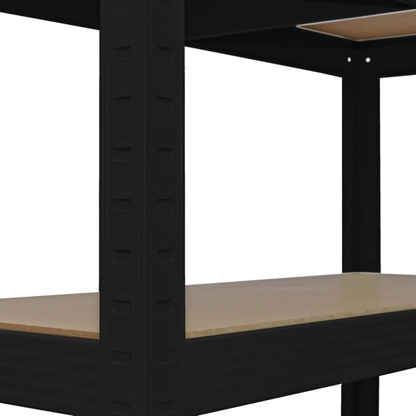 Scaffali metallici neri 150x75x30 cm Set da 2 pz