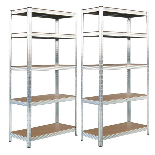 Scaffali in metallo 5 ripiani 150x75x30cm Set da 2