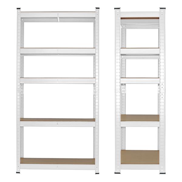 Scaffali metallici 150x75x30 cm bianchi 5 ripiani
