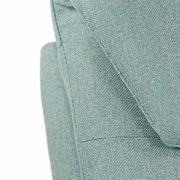 Poltrona reclinabile in tessuto verde con struttura in legno - Marta