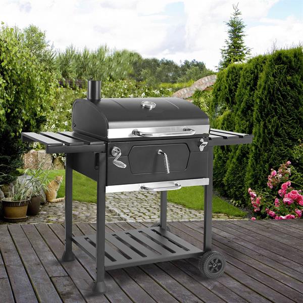 Barbecue a Carbonella con rotelle, apribottiglie e termostato integrato - Friend