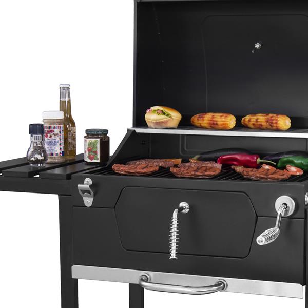 Barbecue a Carbonella con rotelle, apribottiglie e termostato integrato - Friend
