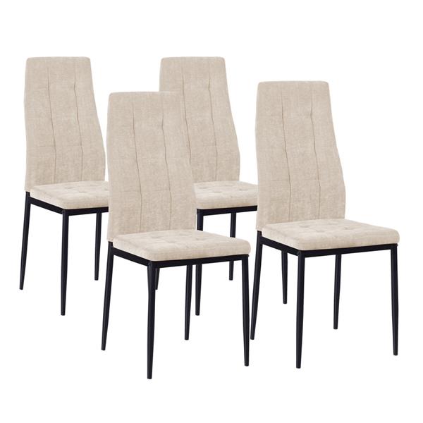 Set 4 sedie design in tessuto con gambe nere - Milano