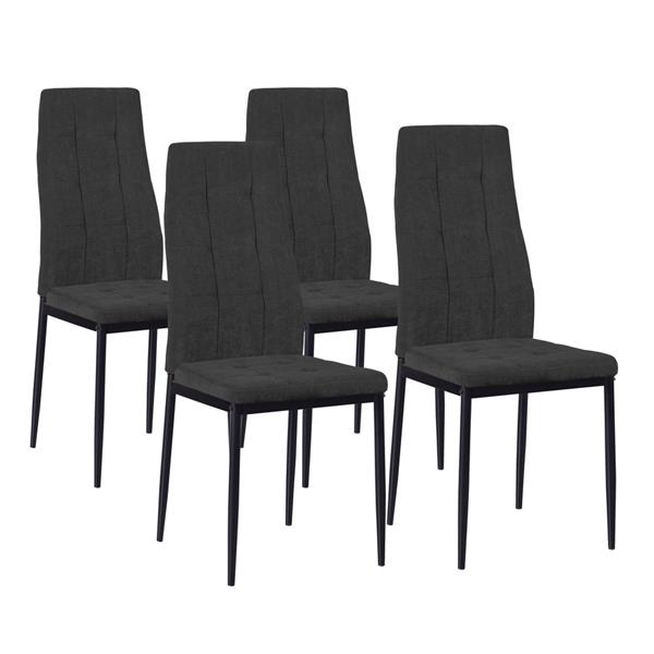 Sedie in tessuto set da 4 sedie design nere - Milano