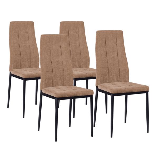 Set da 4 sedie design in tessuto color nocciola - Milano