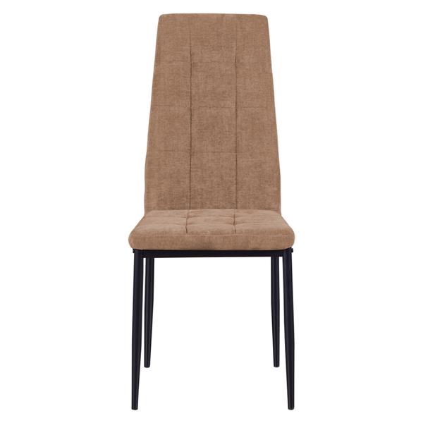 Set da 4 sedie design in tessuto color nocciola - Milano