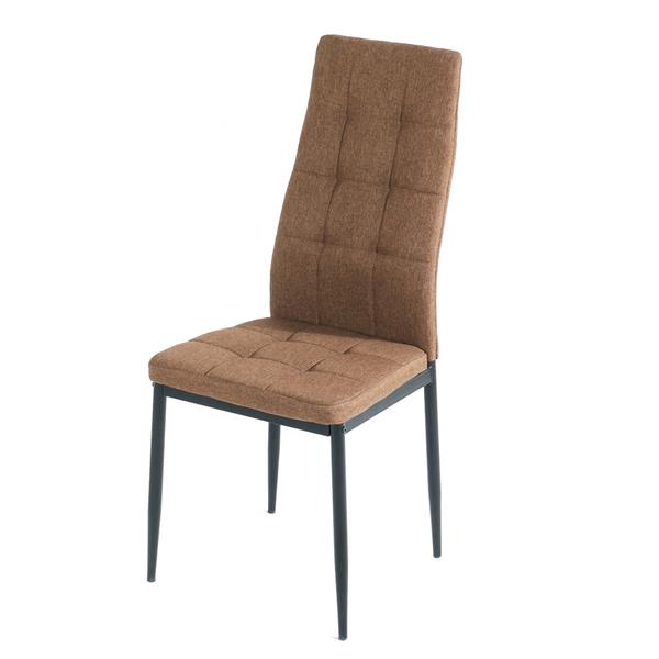 Set da 4 sedie design in tessuto color nocciola - Milano