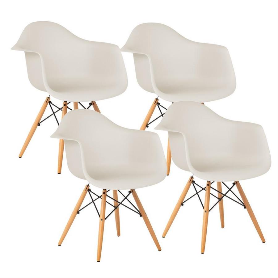 Set da 4 sedie da cucina con braccioli grigio chiaro - Federica