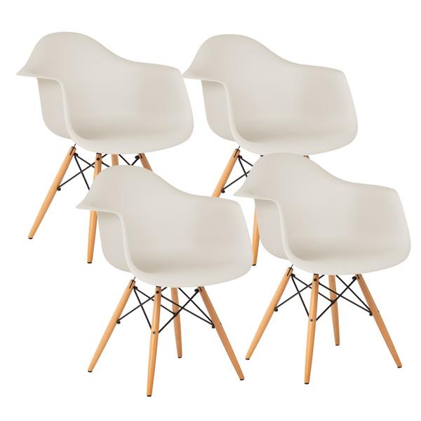 Set da 4 sedie da cucina con braccioli grigio chiaro - Federica