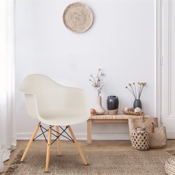 Set da 4 sedie da cucina con braccioli grigio chiaro - Federica