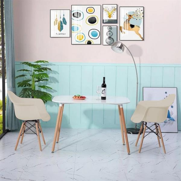 Set da 4 sedie da cucina con braccioli grigio chiaro - Federica