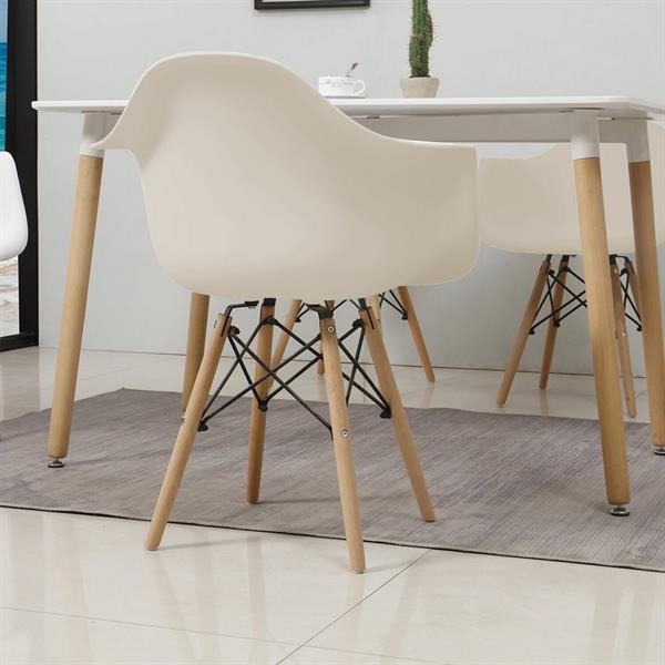 Set da 4 sedie da cucina con braccioli grigio chiaro - Federica