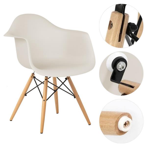 Set da 4 sedie da cucina con braccioli grigio chiaro - Federica