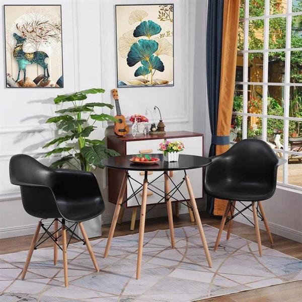 Set da 4 Sedie design nere con braccioli - Federica