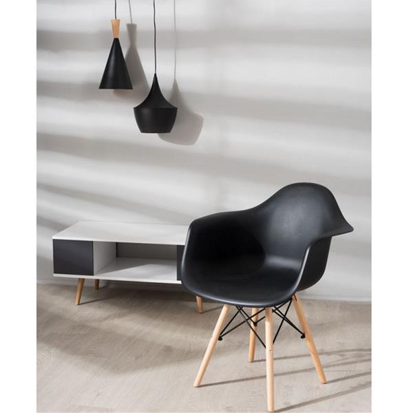 Set da 4 Sedie design nere con braccioli - Federica
