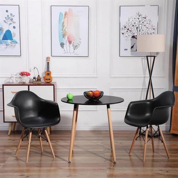 Set da 4 Sedie design nere con braccioli - Federica