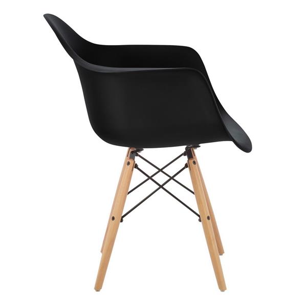 Set da 4 Sedie design nere con braccioli - Federica