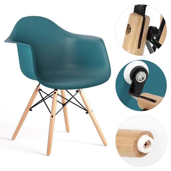Sedie da cucina di design con braccioli turchese - Federica