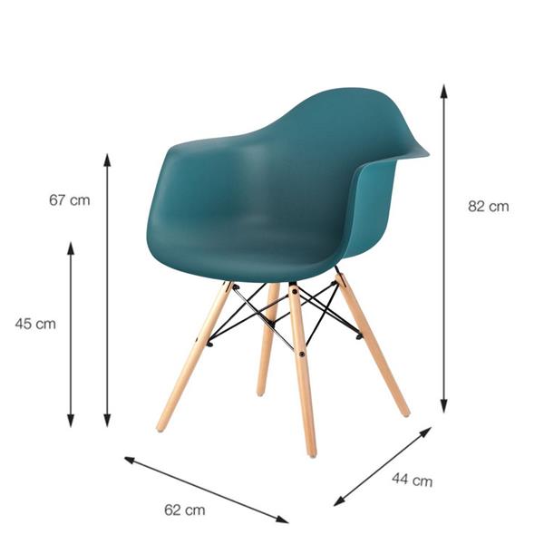 Sedie da cucina di design con braccioli turchese - Federica