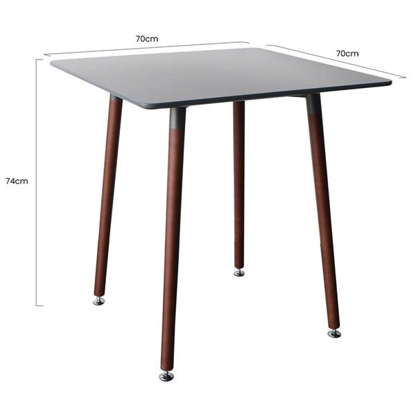Tavolo da cucina quadrato nocciola 70x70x74 - Ester