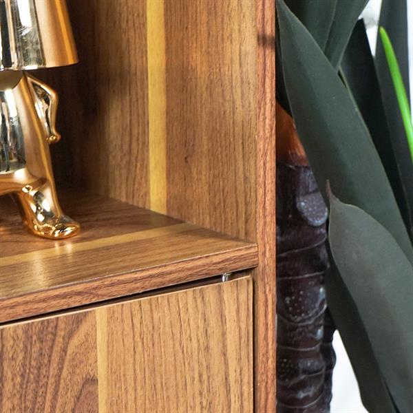 Libreria in legno 6 cubi con ante decorate