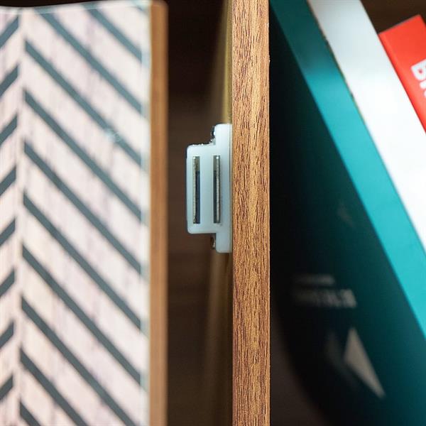Libreria in legno 6 cubi con ante decorate