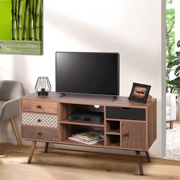 Mobiletto TV effetto rovere con piedini in acciaio