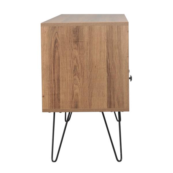Mobiletto TV effetto rovere con piedini in acciaio