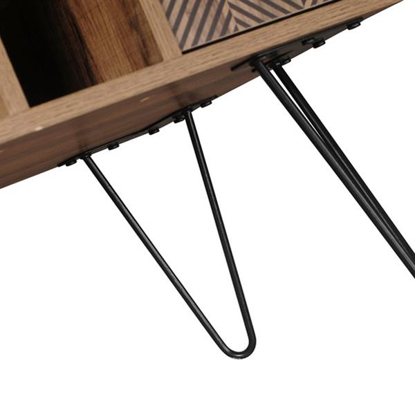 Mobiletto TV effetto rovere con piedini in acciaio