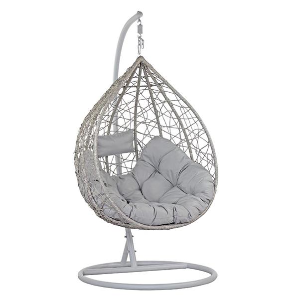 Poltrona sospesa da giardino con cuscino grigio - Amirantes