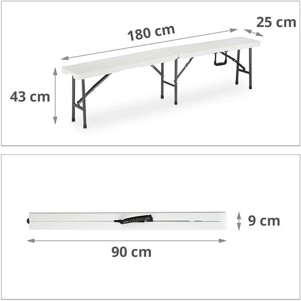 Set da esterno Tavolo + Panche bianco richiudibile