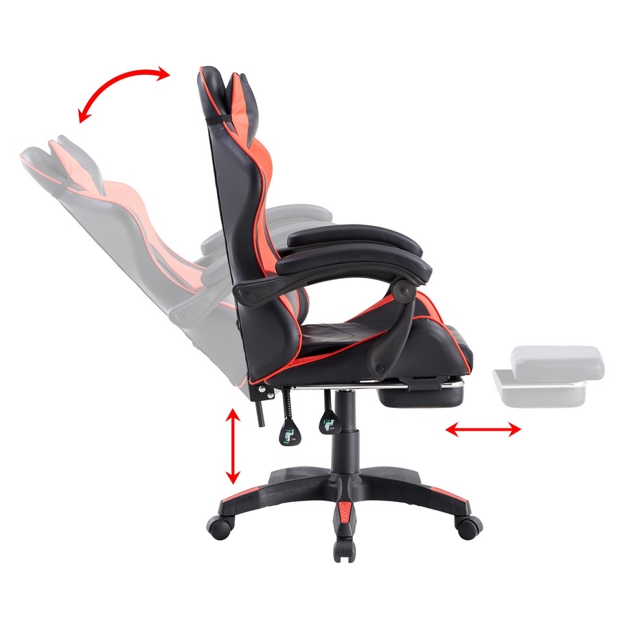 Amstrad AMS 900 LED BK Fauteuil / Chaise de bureau Gamer noir gris   Eclairage LED 366 effets   Télécommande   Informatique