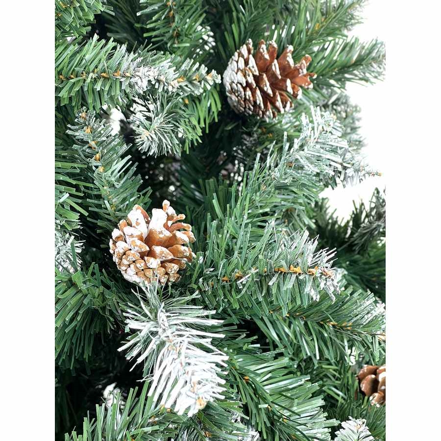 EVERGREEN TREE® Albero Di Natale 210 Cm | Stampaggio Iniezione PE, Rami Densi, Base In Legno Naturale - Realistico E Fai Da Te - 2