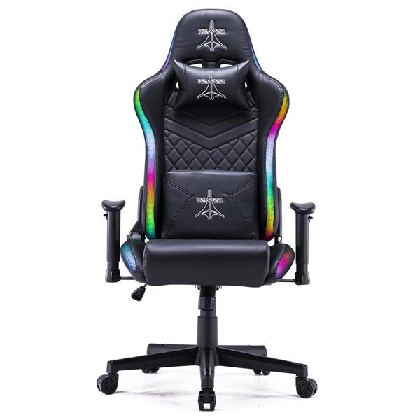 Poltrona Sedia Gaming con LED RGB Integrati regolabile e reclinabile 160° per ufficio e casa