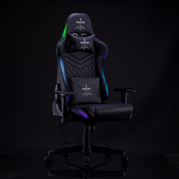 Poltrona Sedia Gaming con LED RGB Integrati regolabile e reclinabile 160° per ufficio e casa