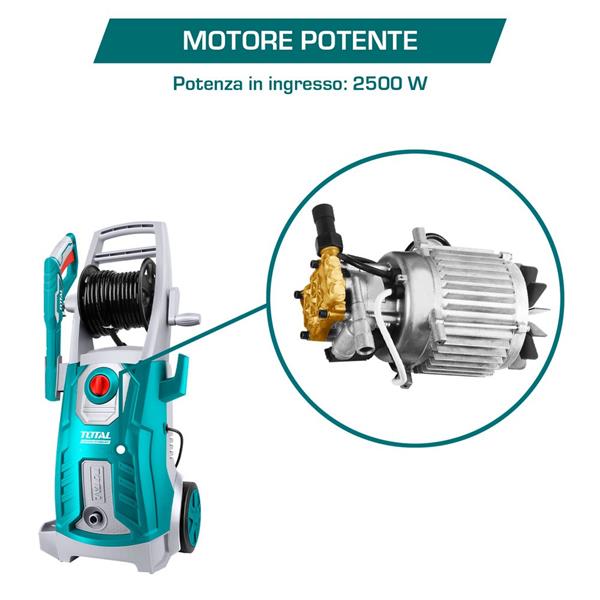Idropulitrice da 2500W e 160 bar con accessori