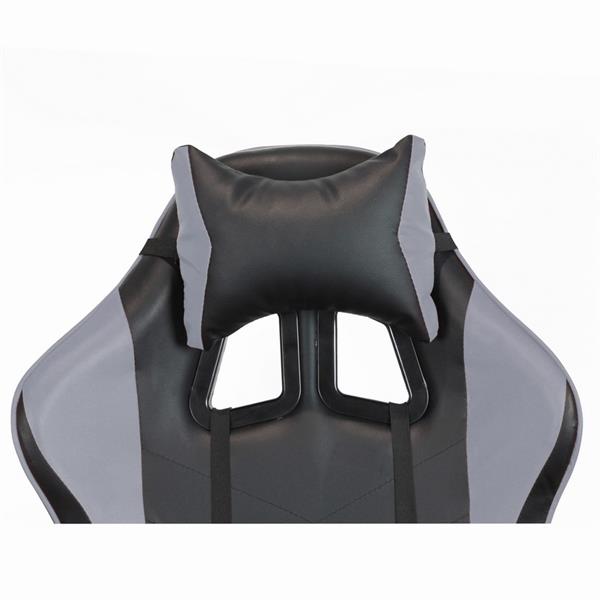 Sedia gaming ufficio poltrona racing ergonomica girevole grigia e nera