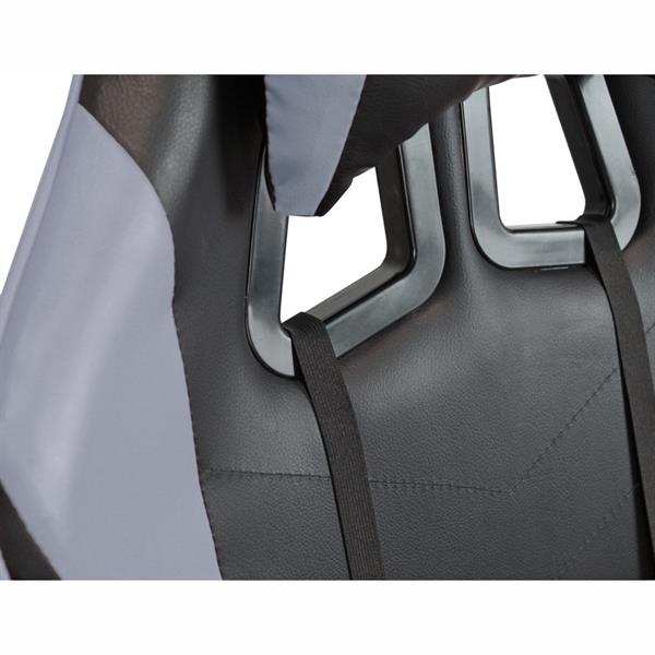 Sedia gaming ufficio poltrona racing ergonomica girevole grigia e nera