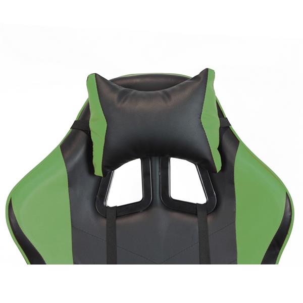 Sedia gaming ergonomica poltrona racing girevole ecopelle verde e nera