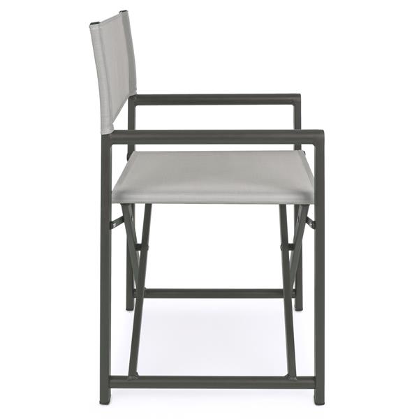 Sedie regista Gilda pieghievoli in alluminio grigio - Set da 2