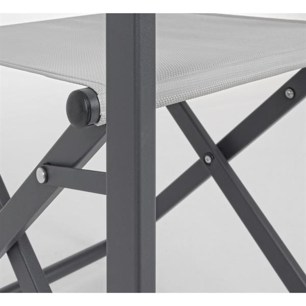 Sedie regista Gilda pieghievoli in alluminio grigio - Set da 2