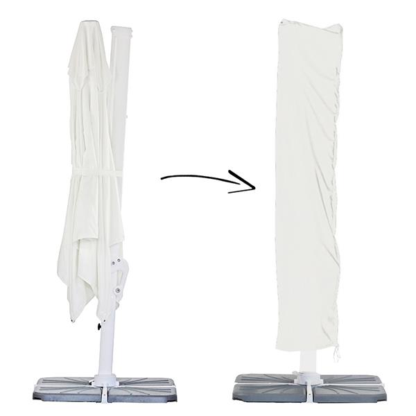 Ombrellone da giardino 3x4 braccio laterale bianco Roma