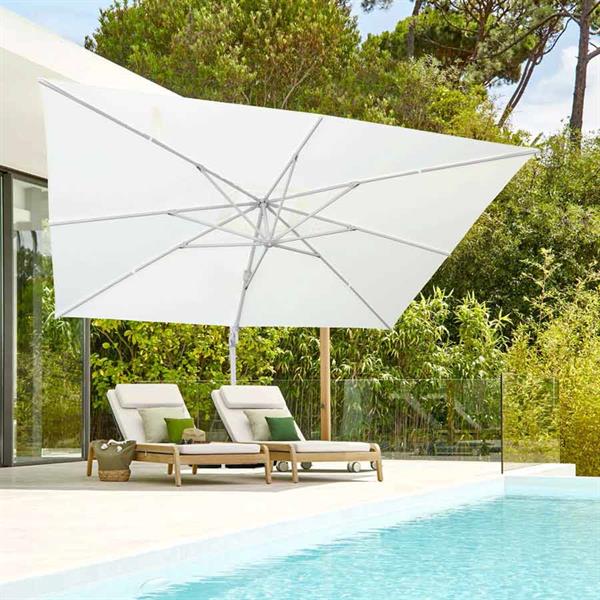 Ombrellone grande da giardino 4x4 Bianco modello Roma