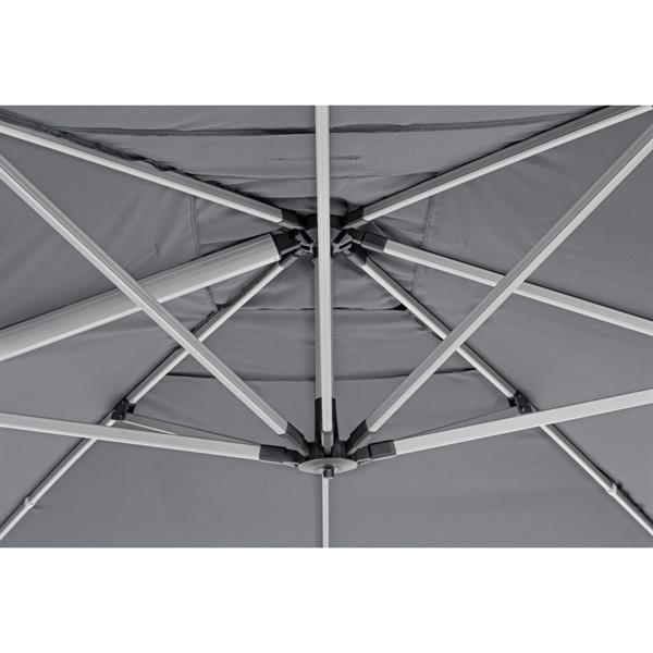 Ombrellone da terrazza 3x3 palo laterale Roma Grigio