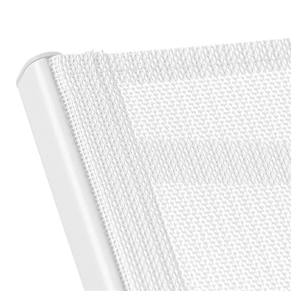 Lettino da giardino con ruote in alluminio e textilene bianco Share