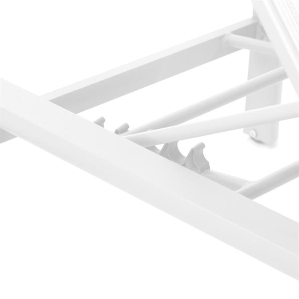Lettino da giardino con ruote in alluminio e textilene bianco Share